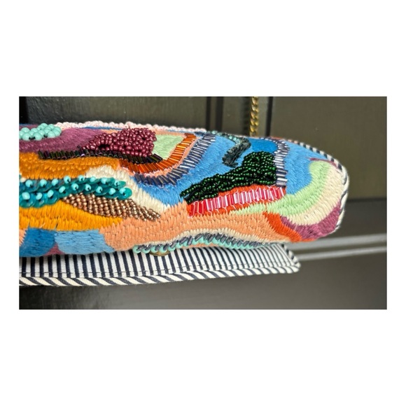 NWOT Anthropologie Abstract Embroidered and Embellished Crossbody Bag - Picture 9 of 11